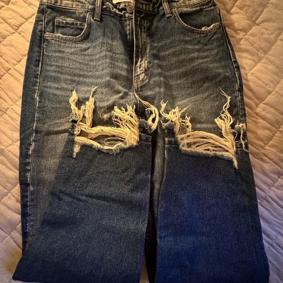 NWOT Flying Monkey Highrise Straight Ankle Jean Factory Distressed - Picture 2 of 6